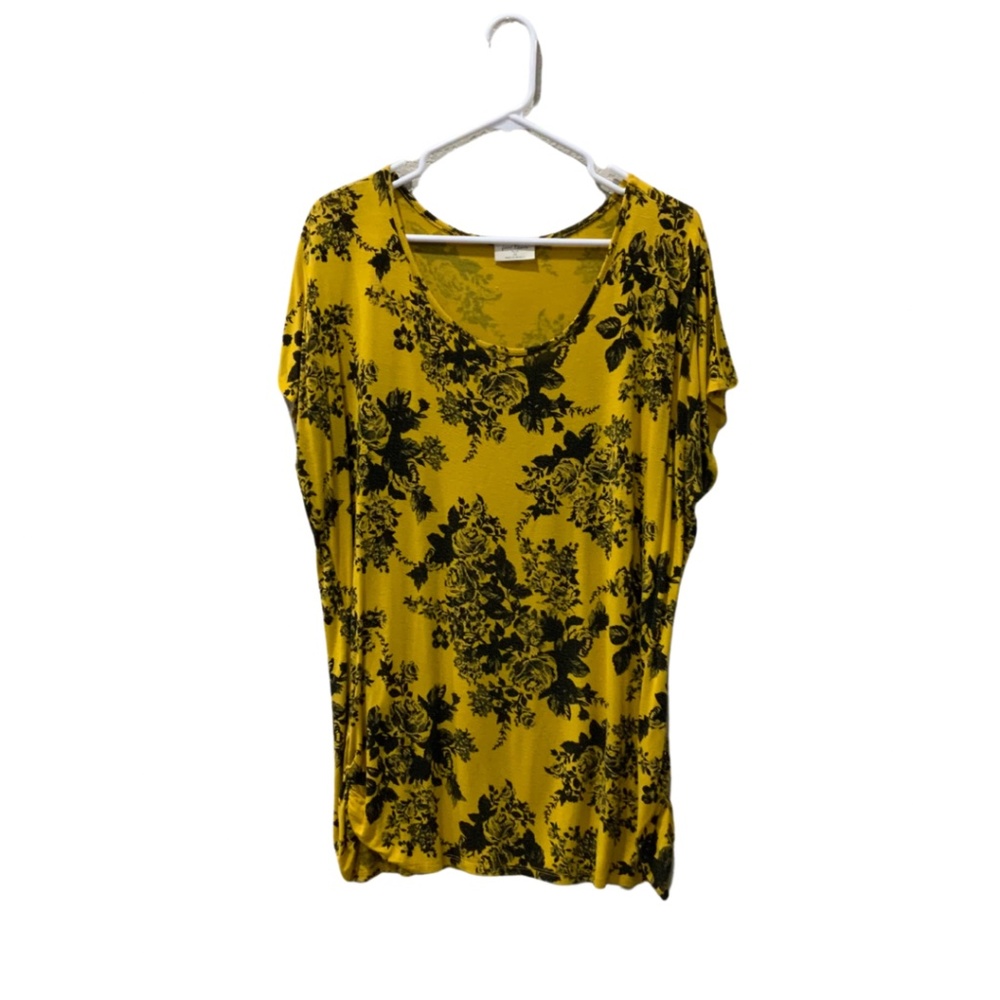 Lose fit yellow floral tunic